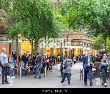 Pitt St centro commerciale pedonale Sydney NSW Australia. Foto Stock