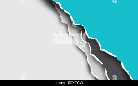 Rip e il vettore strappato i fogli di carta. Illustrazione Vettoriale