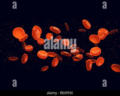 Cellule di sangue rosso sfondo, la trasfusione di sangue e di donazione Foto Stock