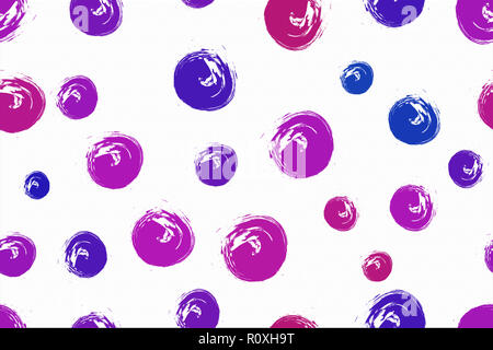 Acquerello colorato blot, spot isolati su sfondo bianco. Foto Stock