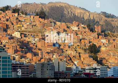 Vista su tutta la città, La Paz, Bolivia Foto Stock