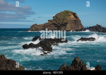 Mole isolotto di Porto Moniz a Madera Foto Stock