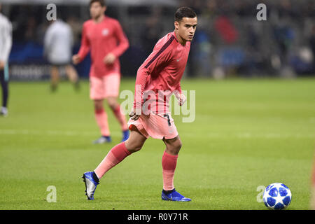 Milano, Italia. 6 Nov 2018. Philippe Coutinho di Barcellona durante la UEFA Champions League match tra Inter e Milan e Barcellona allo Stadio San Siro di Milano, Italia il 6 novembre 2018. Credito: Giuseppe Maffia/Alamy Live News Foto Stock