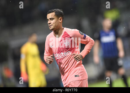 Milano, Italia. 6 Nov 2018. Philippe Coutinho di Barcellona durante la UEFA Champions League match tra Inter e Milan e Barcellona allo Stadio San Siro di Milano, Italia il 6 novembre 2018. Credito: Giuseppe Maffia/Alamy Live News Foto Stock