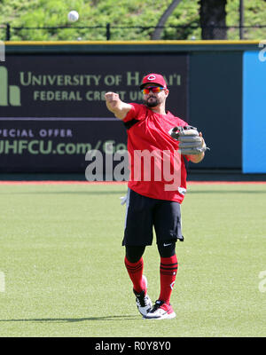 4 novembre 2018 - Cincinnati Reds Eugenio SuÃ¡rez durante il warm up della sessione di allenamento a Les Murakami Stadium nel campus della University of Hawaii a manoa a Honolulu, HI - Michael Sullivan/CSM Foto Stock