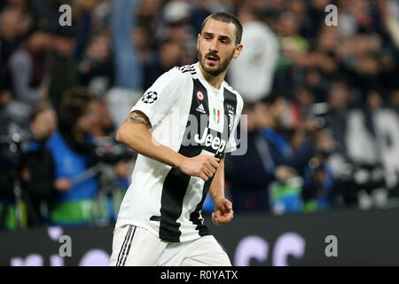 Torino, Italia. Il 7 novembre 2018. Leonardo Bonucci della Juventus FC durante la UEFA Champions League Group H match tra Juventus FC e Manchester United FC. Credito: Marco Canoniero/Alamy Live News Foto Stock