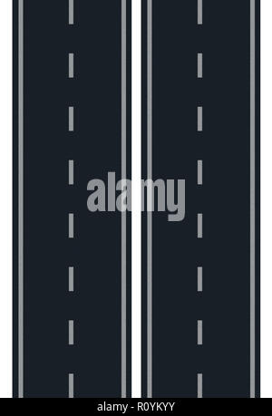 Illustrazione della strada su uno sfondo bianco. Foto Stock