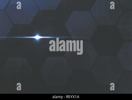 Tecnologia futurismo astratto spazio esagonale background design vettoriali Illustrazione Vettoriale