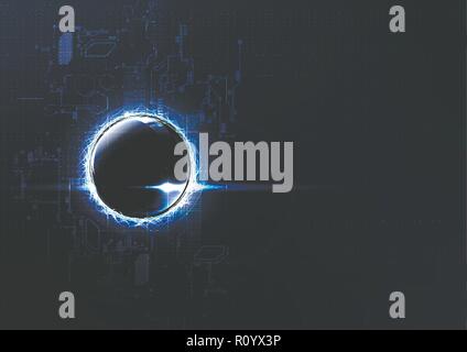 Tecnologia futurismo astratto nucleo intelligente background design vettoriali Illustrazione Vettoriale