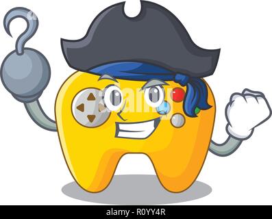 Pirata gioco moderno controller a forma di legno cartoon Illustrazione Vettoriale