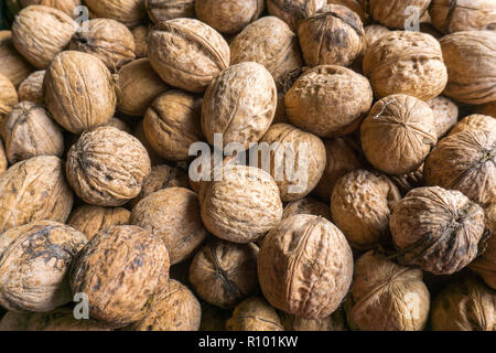 Completa le noci non aperti il riempimento il telaio dal di sopra Foto Stock