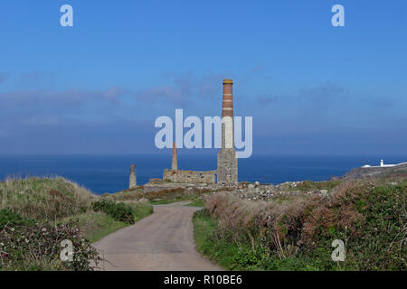 Levant miniera di stagno, Trewellard, Cornwall, Inghilterra, Gran Bretagna Foto Stock