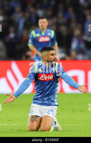 Napoli, Italia. 6 Nov, 2018. Napoli, Campania, Italia, 2018-11-06, la UEFA Champions league SSC Napoli - Parigi Saint Germain in immagini Lorenzo Insigne Credito: Fabio Sasso/Pacific Press/Alamy Live News Foto Stock