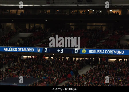 Madrid, Spagna. 6 Nov, 2018. Il quadro di valutazione. Credito: Jorge Gonzalez/Pacific Press/Alamy Live News Foto Stock