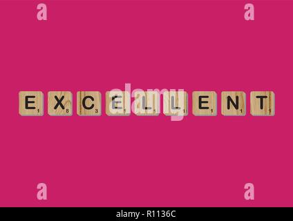 Piastrelle Scrabble precisa preventivo motivazionale blocchi di Scrabble lettere rosa rosso sfondo preventivo vita indurre alfabeto Illustrazione Vettoriale