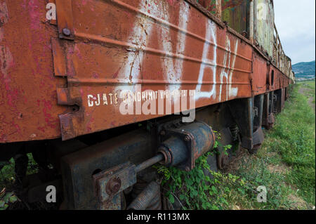 Ex stazione ferroviaria, Prrenjas, Albania Foto Stock