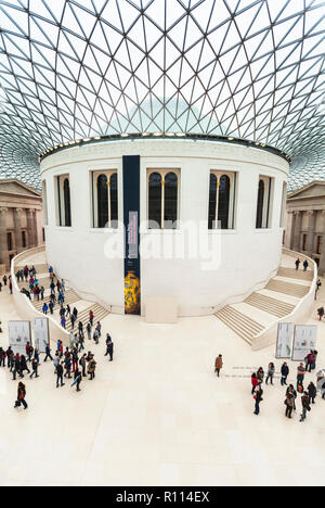 La Great Court del British Museum di Londra, Inghilterra Foto Stock
