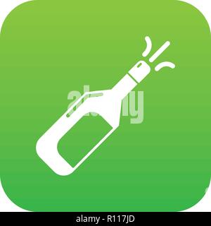 Wedding champagne icona esplosione Vettore verde Illustrazione Vettoriale