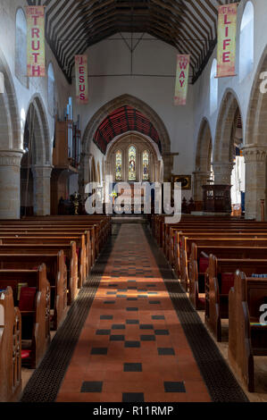 All'interno di Santa Maria Vergine Chiesa, Battle, East Sussex. Vicino al sito della battaglia di Hastings in 1066. Gemellato con St Valery sur Somme. Foto Stock