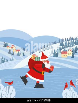Poster Fancy Winter Holiday Illustrazione Vettoriale
