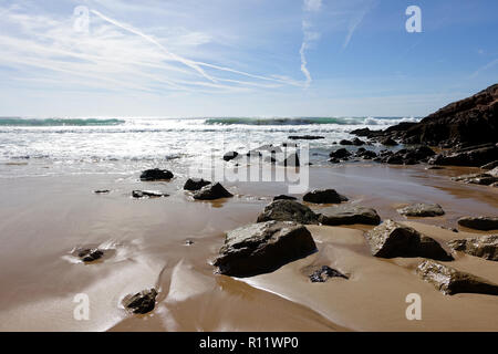 Praia do Zavial beach in inverno Foto Stock