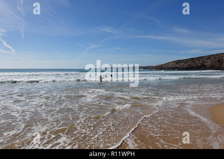 Praia do Zavial beach in inverno Foto Stock