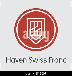 Rifugio Franco Svizzero - Cryptocurrency illustrazione. Icona del vettore Illustrazione Vettoriale