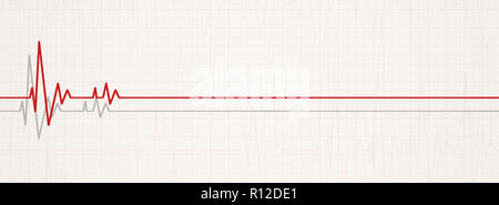 Medico banner ecg illustrante ultimi battiti del cuore Foto Stock