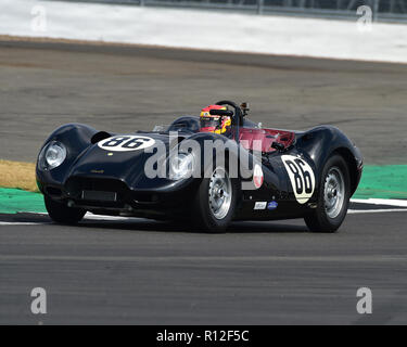 Chris Ward, Lister Knobbly, Stirling Moss trofeo, pre-61 auto sportive, Silverstone Classic, luglio 2018, Silverstone, Northamptonshire, Inghilterra, il circuito Foto Stock