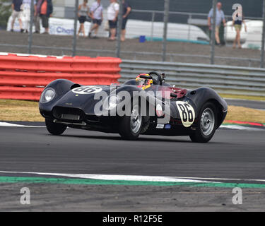 Chris Ward, Lister Knobbly, Stirling Moss trofeo, pre-61 auto sportive, Silverstone Classic, luglio 2018, Silverstone, Northamptonshire, Inghilterra, il circuito Foto Stock