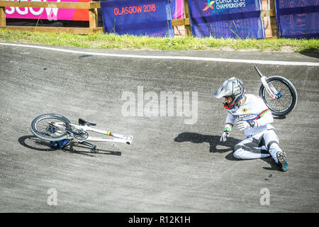 Sylvain Andre (Francia) Glasgow2018 Campionati Europei - una gara di BMX Foto Stock