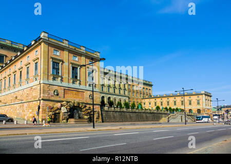 Il Palazzo Reale in Città Vecchia destinazione turistica di Stoccolma è la capitale e la città più grande della Svezia Foto Stock
