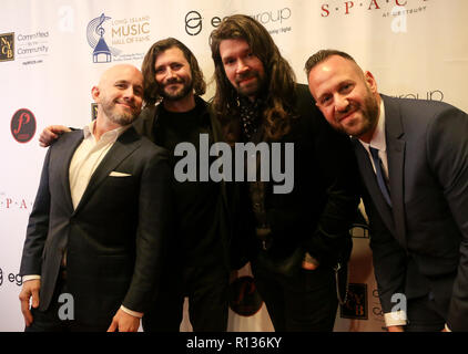 Westbury, New York, Stati Uniti d'America. 8 Nov 2018. (L-R) Shaun Cooper, John Nolan, Adam Lazzara e Mark O'Connell di tornare domenica frequentare il 2018 Long Island Music Hall of Fame cerimonia di investitura presso lo spazio al Westbury il 8 novembre 2018 in Westbury, New York. Credito: AKPhoto/Alamy Live News Foto Stock
