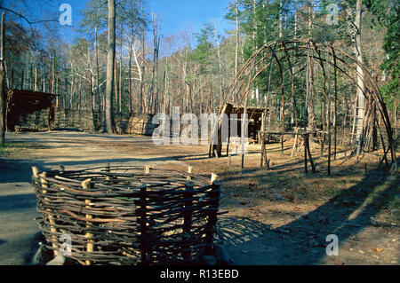 Monacan Villaggio Indiano,Ponte naturale parco nazionale,Virginia Foto Stock