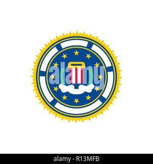 Guarnizione di tenuta dell'FBI. Ufficio federale dell'inchiesta segno Illustrazione Vettoriale