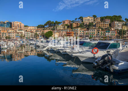 Port de Soller Maiorca, isole Baleari, Spagna, Europa Foto Stock