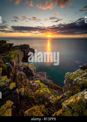 Sunrise presso la scogliera di Aberdeen Foto Stock