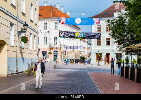 Le strade della città vecchia. Tartu, Contea di Tartu, Estonia, paesi baltici, Europa. Foto Stock