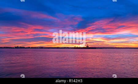 San Diego Waterfront caduta tramonto Foto Stock