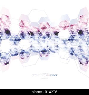 Abstract la tecnologia digitale esagonale dello spazio circostante background design vettoriali Illustrazione Vettoriale