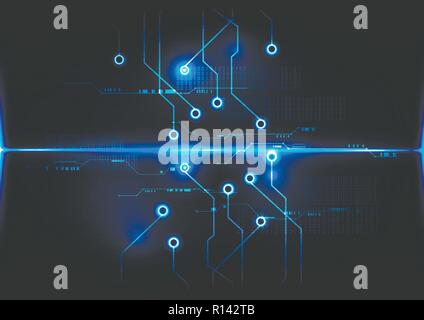 Abstract la tecnologia digitale il funzionamento della scheda sfondo concept design vettoriali Illustrazione Vettoriale