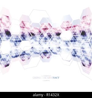 Abstract la tecnologia digitale esagonale dello spazio circostante background design vettoriali Illustrazione Vettoriale