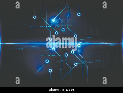 Abstract la tecnologia digitale il funzionamento della scheda sfondo concept design vettoriali Illustrazione Vettoriale