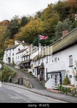 Il Rising Sun 14t secolo Pub e Inn at Lynmouth Devon, Regno Unito Foto Stock