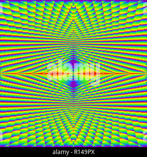 Geometrica astratta senza giunture di pattern colorati superficie stratificata. Texture complesse in background multi colori; verde, blu, viola, rosso, giallo e arancione. Foto Stock