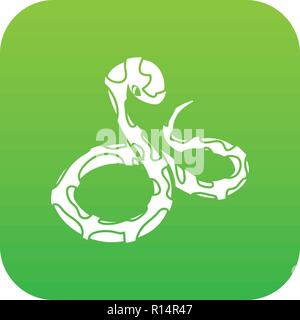 Boa snake icona Vettore verde Illustrazione Vettoriale