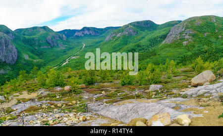 Il paesaggio lungo la Chouenne Trail, in Grands-Jardins National Park, Quebec, Canada Foto Stock