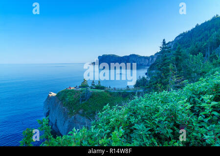 Paesaggio di scogliere e oceano nel Cap-Bon-Ami, nel settore nord di Forillon National Park, Gaspe Peninsula, Quebec, Canada Foto Stock