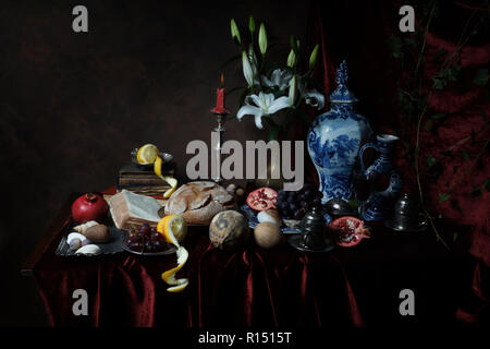 Fotografia ispirata dall'olandese Vanitas Still Life dipinti Foto Stock