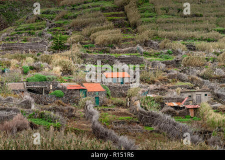 Faja Quebrada Nova, Achadas da Cruz, Madeira, Portogallo Foto Stock